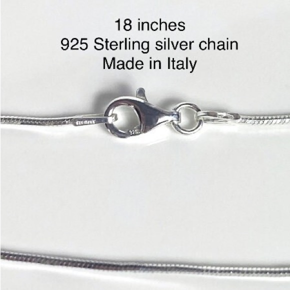 Crystal Lucite pendant transparent necklace with 18” sterling silver chain, new - Picture 7 of 11